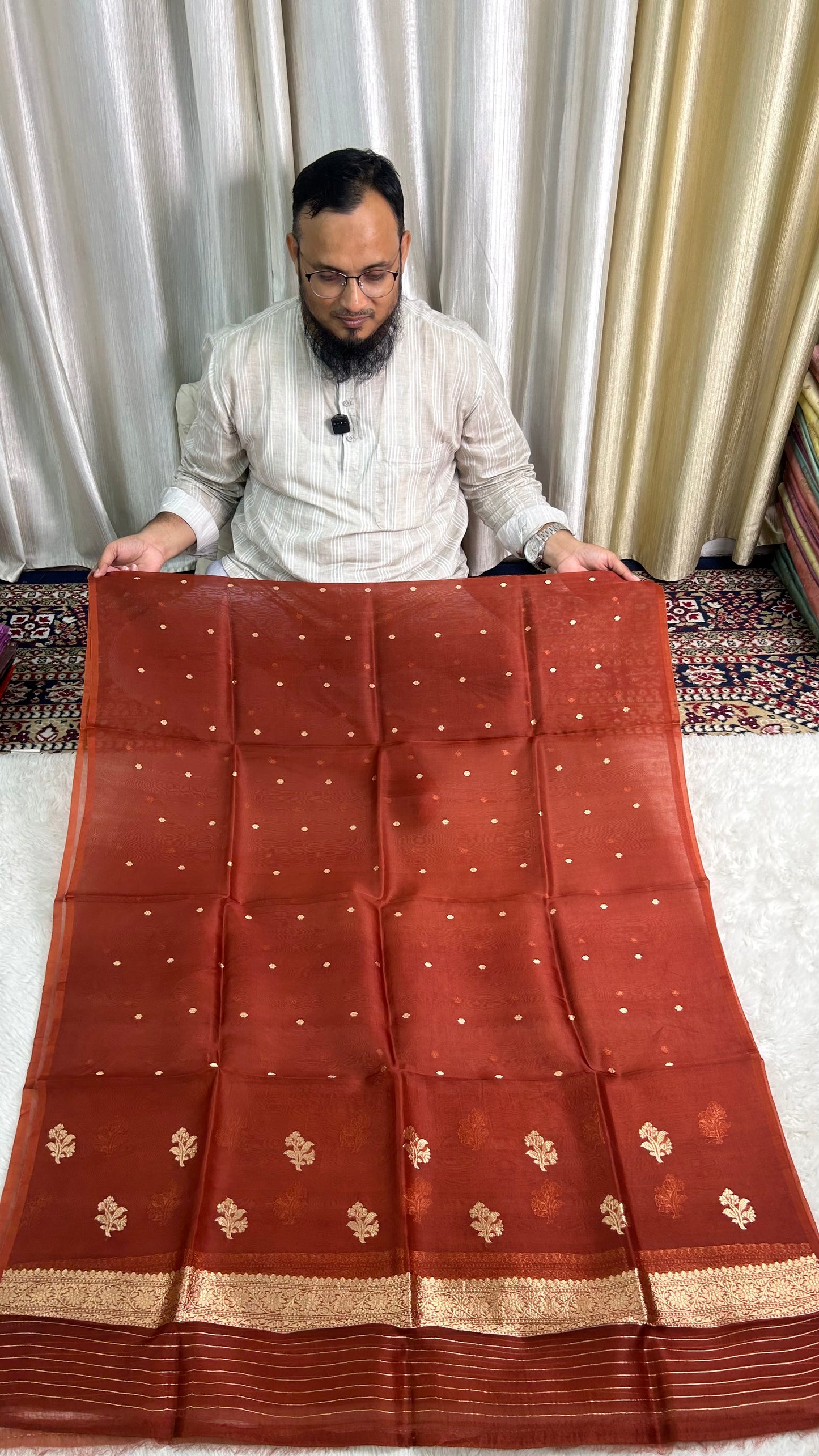 PURE RAW SILK KADHWA SILK SUIT SET WITH PURE KORA DUPATTA