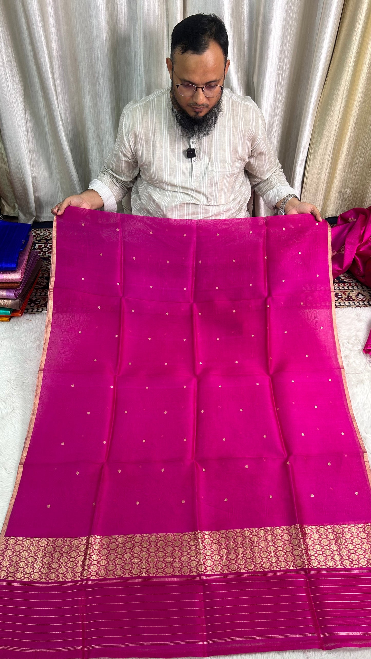 PURE RAW SILK KADHWA SILK SUIT SET WITH PURE KORA DUPATTA