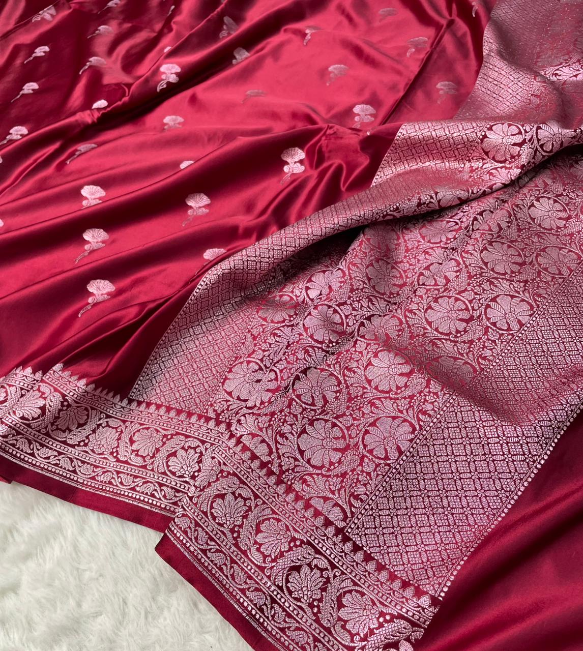 Mashru silk Zari Border Buta Saree