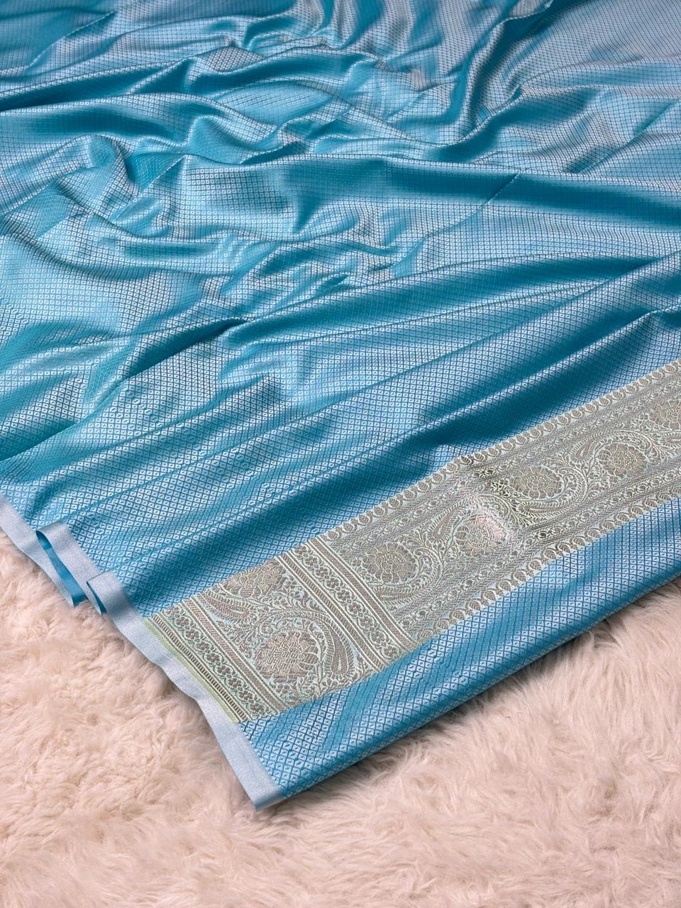 Mashru silks Tilffi Cutwork Jaal Design Saree