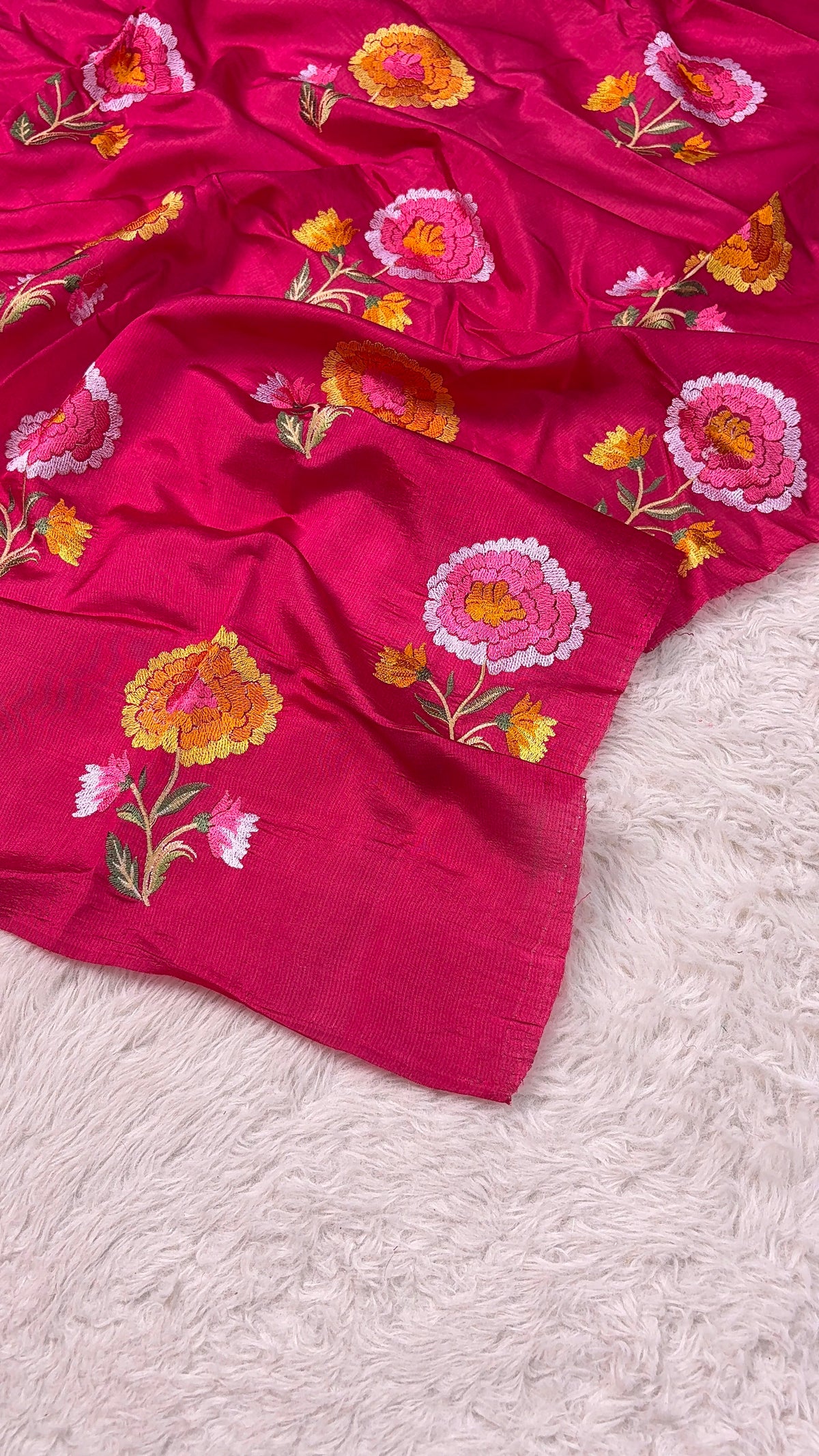 Banarasi Handloom pure kora Organza Heavy Embriodery Saree