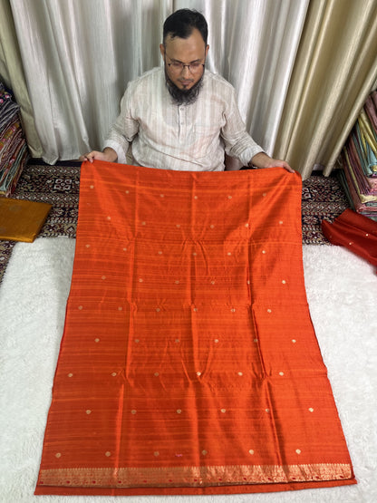 PURE RAW SILK KADHWA SILK SUIT SET WITH PURE KORA DUPATTA