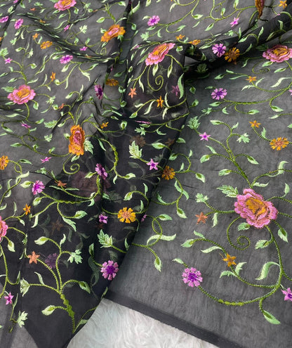 Banarasi Handloom Pure Kora Brocade Saree with Heavy Petit Point Embroidery