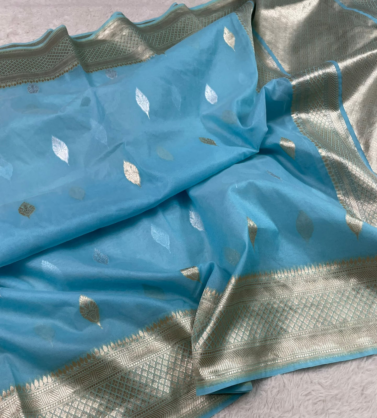 Semi Tissue Sona Rupa Booties Sarees