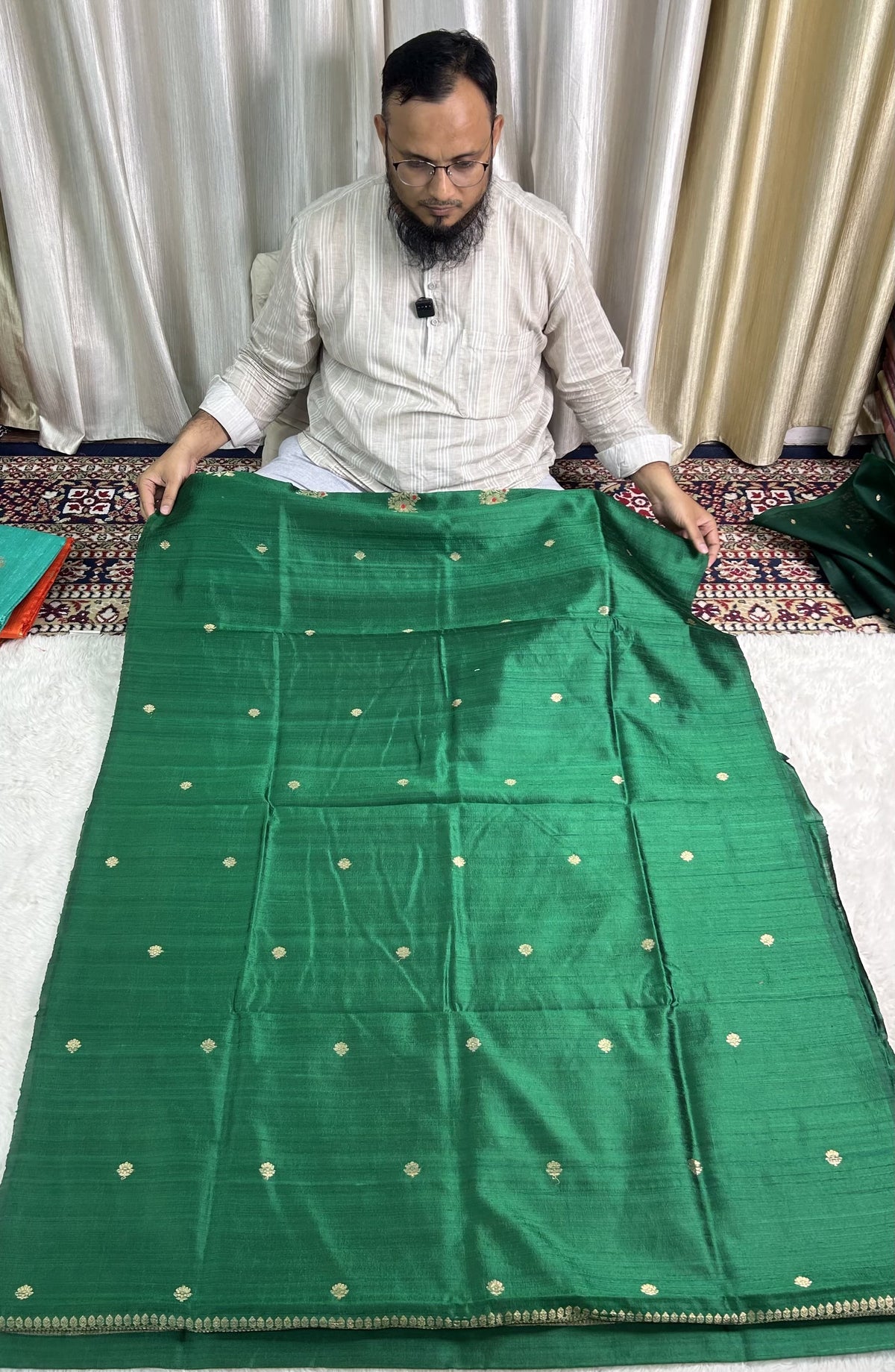 PURE RAW SILK KADHWA SILK SUIT SET WITH PURE KORA DUPATTA