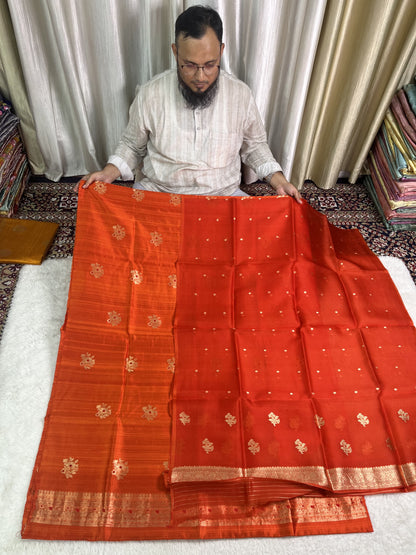 PURE RAW SILK KADHWA SILK SUIT SET WITH PURE KORA DUPATTA