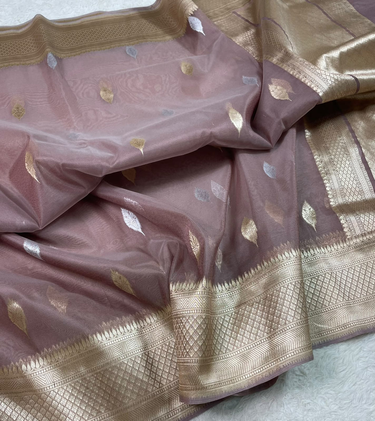 Semi Tissue Sona Rupa Booties Sarees