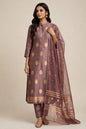 PURE RAW SILK KADHWA SILK SUIT SET WITH PURE KORA DUPATTA