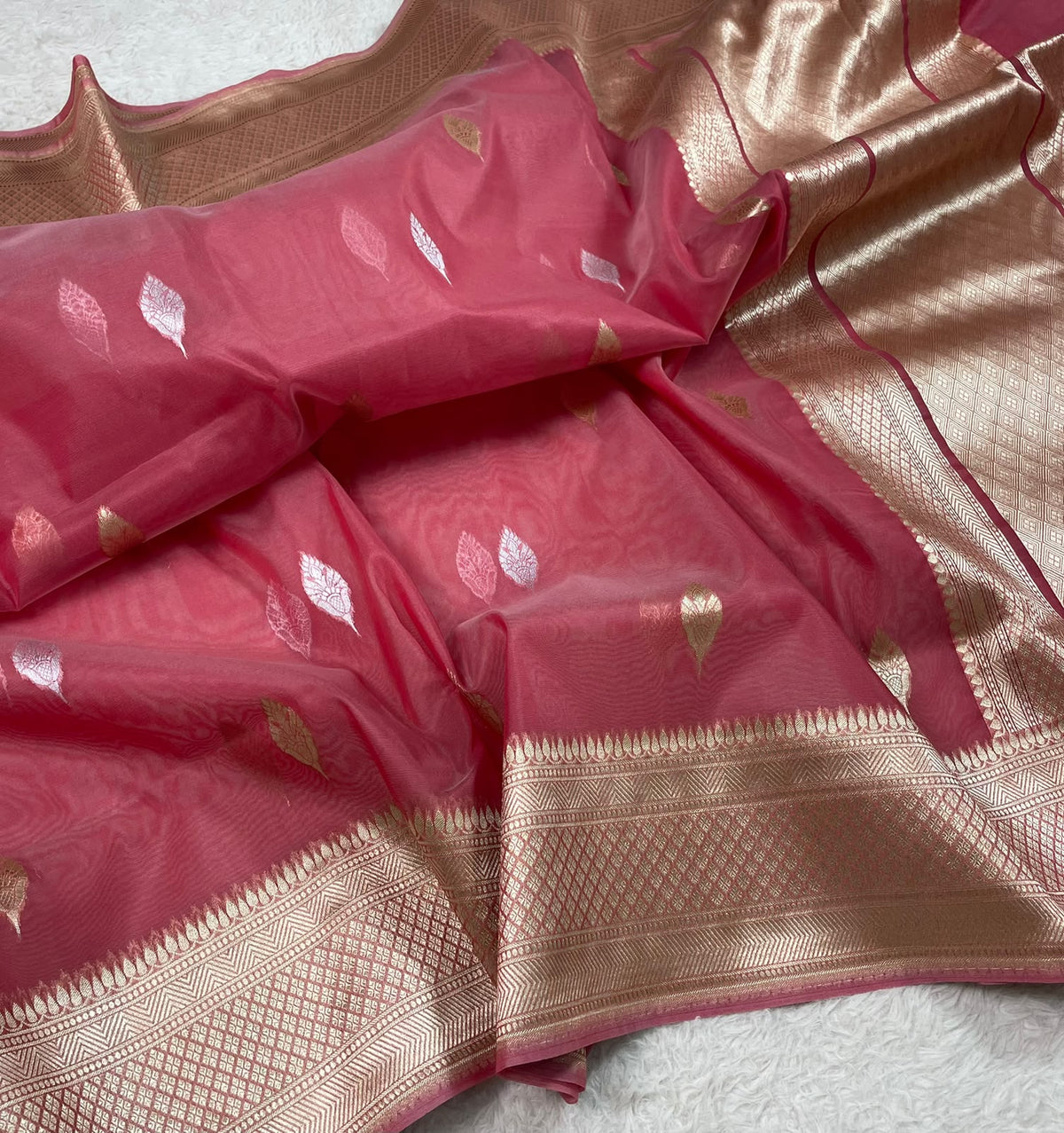 Semi Tissue Sona Rupa Booties Sarees