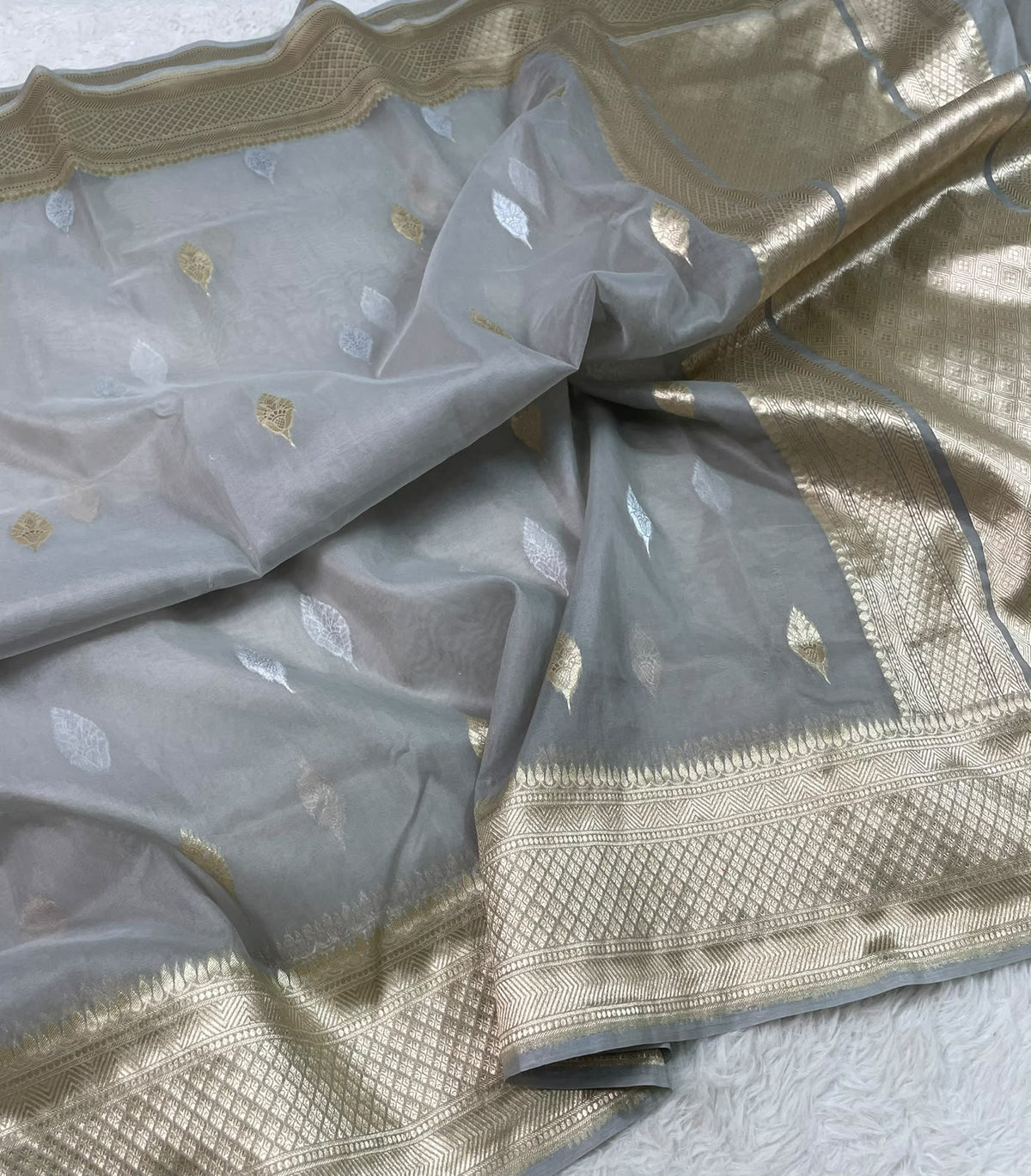 Semi Tissue Sona Rupa Booties Sarees