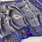 Banarasi Handloom Pure Kora Brocade Saree with Heavy Petit Point Embroidery