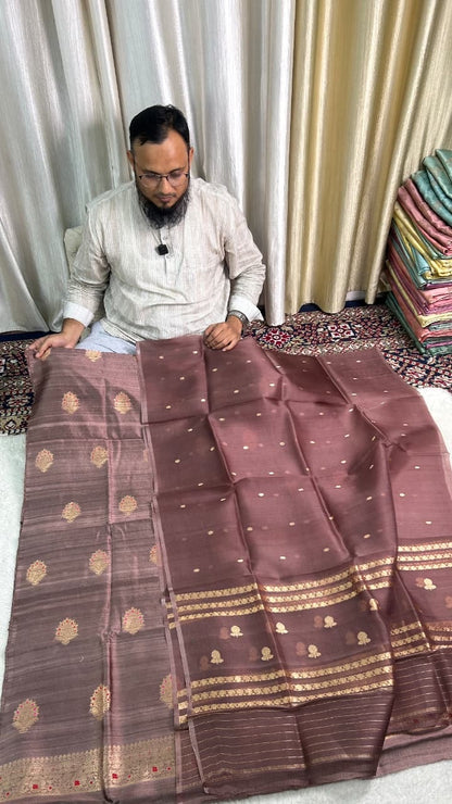 PURE RAW SILK KADHWA SILK SUIT SET WITH PURE KORA DUPATTA