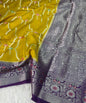 Banarasi Mango Silk Skirt Meena Border Jaal Design Saree