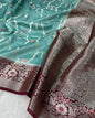 Banarasi Mango Silk Skirt Meena Border Jaal Design Saree