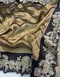 Black Pure Tissue organza aplique work