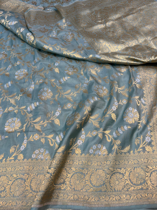 Katan Sona Rupa cutwork jaal saree