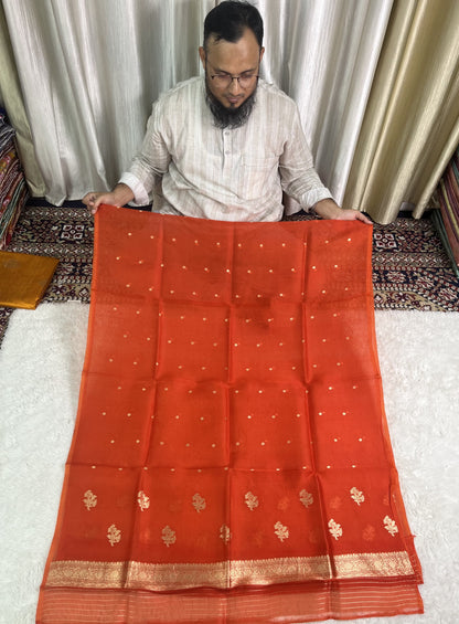 PURE RAW SILK KADHWA SILK SUIT SET WITH PURE KORA DUPATTA
