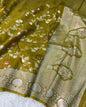 Handloom Tussar Silk Banarasi Border Mina Jaal Saree