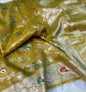 Handloom Tussar Silk Banarasi Border Mina Jaal Saree
