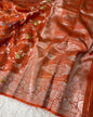 Handloom Tussar Silk Banarasi Border Mina Jaal Saree