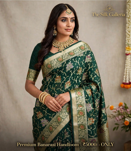 Banaras Handloom Pure Chiffon Crepe Georgette Saree