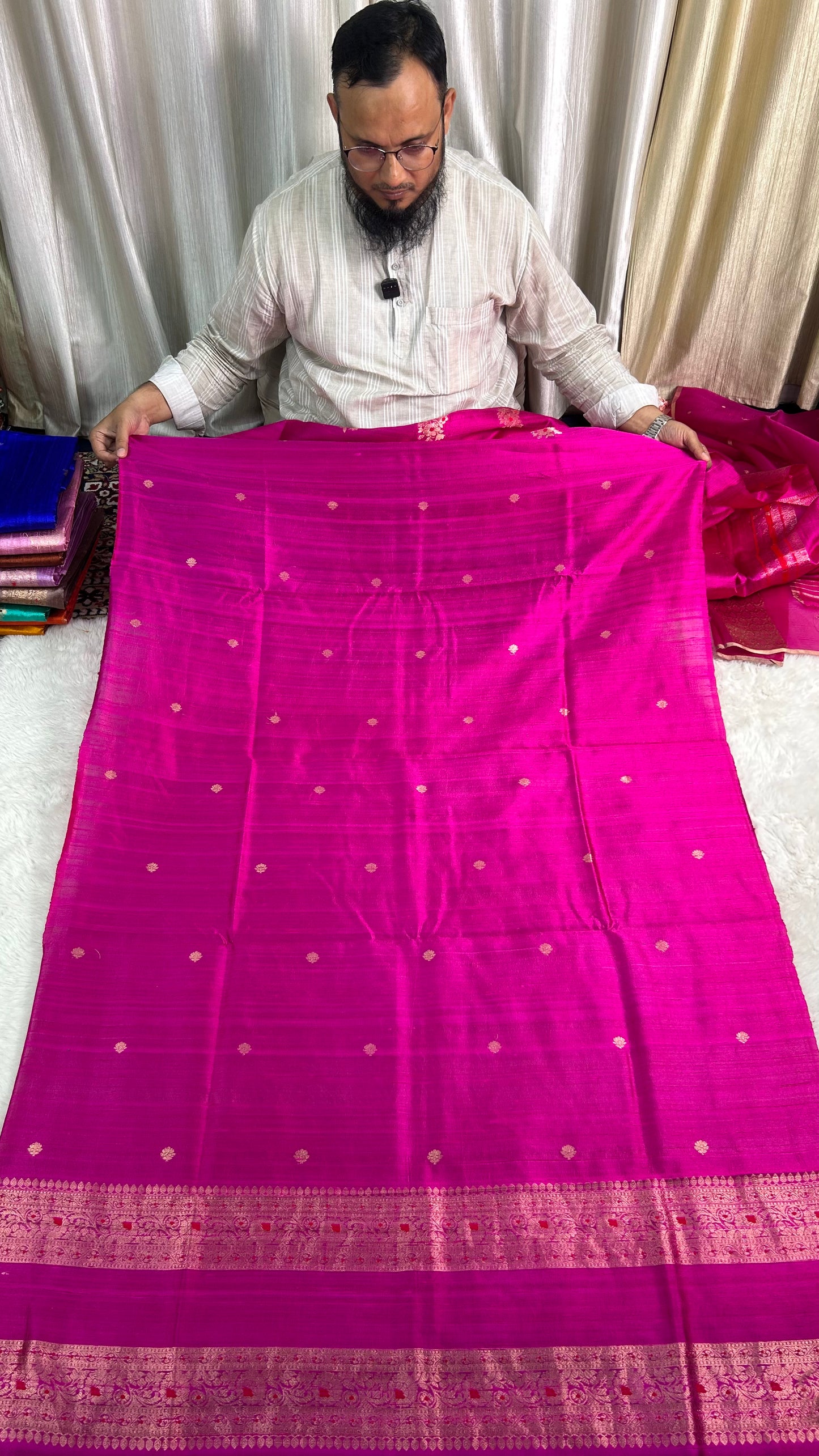 PURE RAW SILK KADHWA SILK SUIT SET WITH PURE KORA DUPATTA
