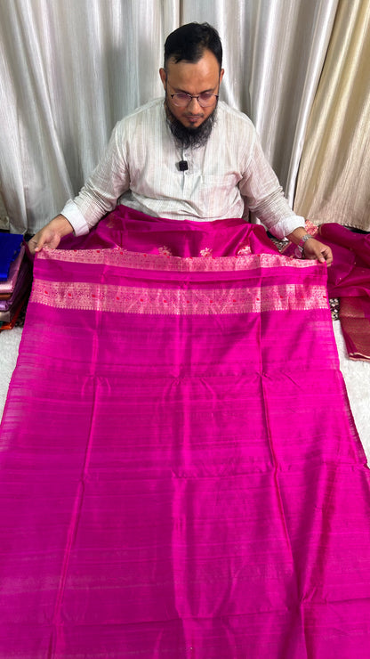 PURE RAW SILK KADHWA SILK SUIT SET WITH PURE KORA DUPATTA