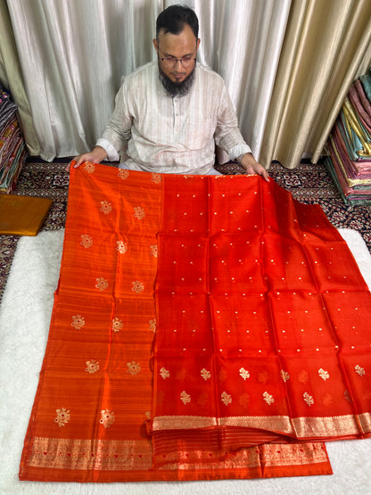 PURE RAW SILK KADHWA SILK SUIT SET WITH PURE KORA DUPATTA