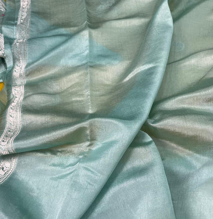 Mango Silk Skirt Mina Border Buta Design Sarees