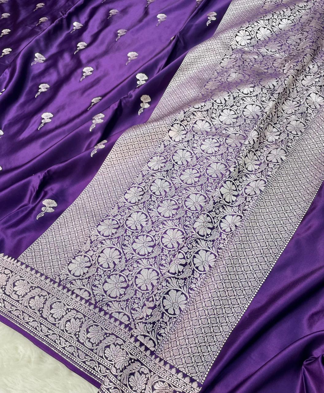 Mashru silk Zari Border Buta Saree