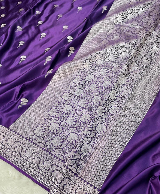 Mashru silk Zari Border Buta Saree
