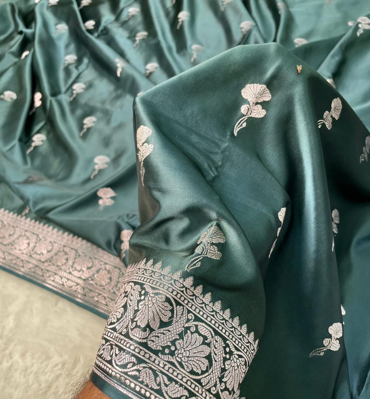Mashru silk Zari Border Buta Saree