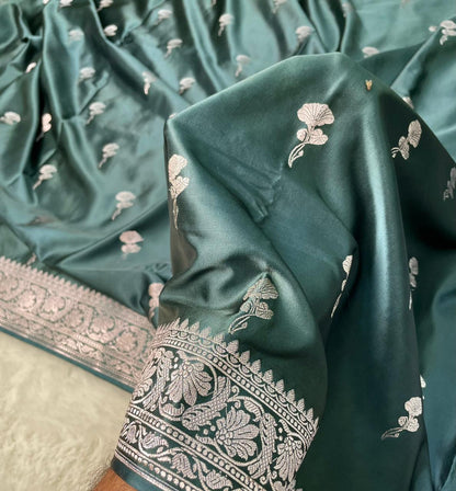 Mashru silk Zari Border Buta Saree