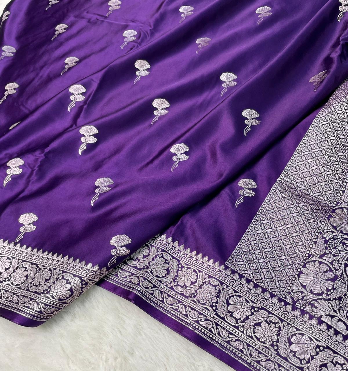 Mashru silk Zari Border Buta Saree