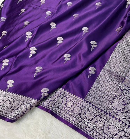 Mashru silk Zari Border Buta Saree