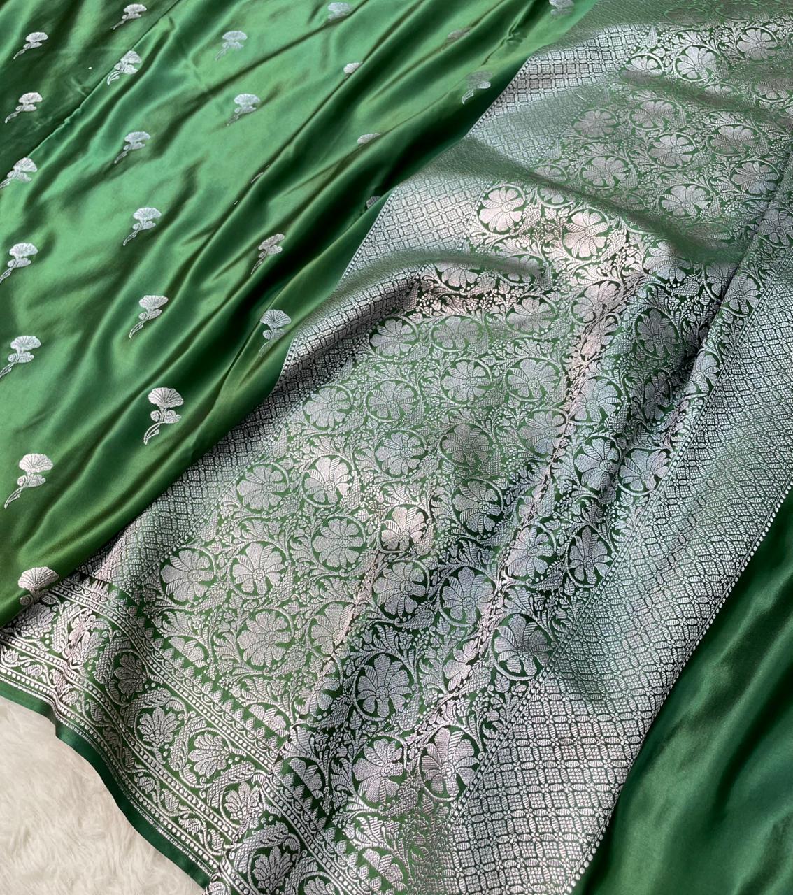 Mashru silk Zari Border Buta Saree