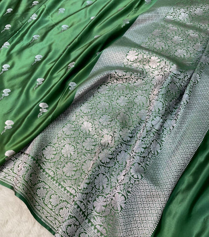 Mashru silk Zari Border Buta Saree