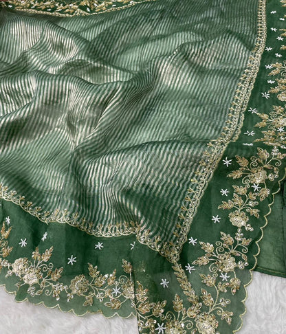 Pure Tissue Handwork Designer Border Saree