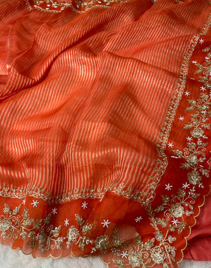 Pure Tissue Handwork Designer Border Saree