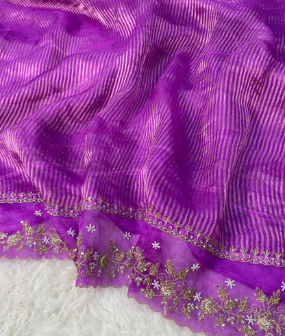 Pure Tissue Handwork Designer Border Saree