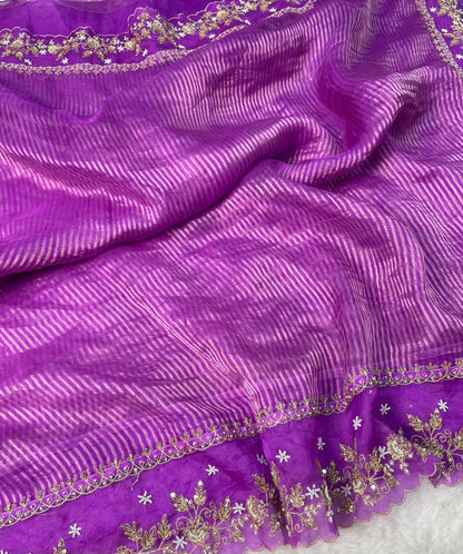 Pure Tissue Handwork Designer Border Saree