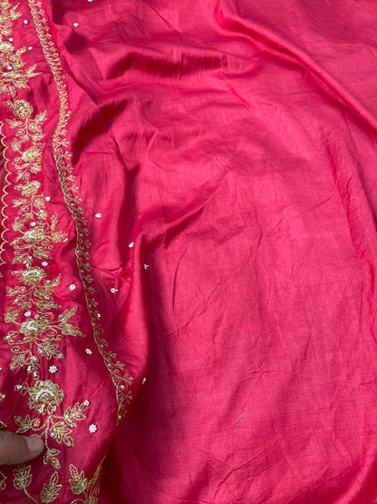 Pure Tissue Handwork Designer Border Saree