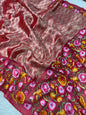 Banarasi Handloom pure kora Organza Heavy Embriodery Saree