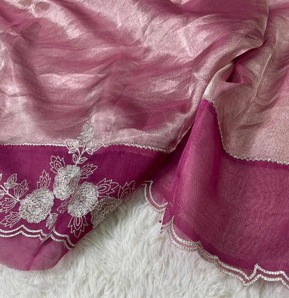 Banarasi Handloom Pure Tissue Organza Embriodery sarees