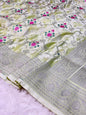 Mashru silks Tilffi Cutwork Jaal Design Saree