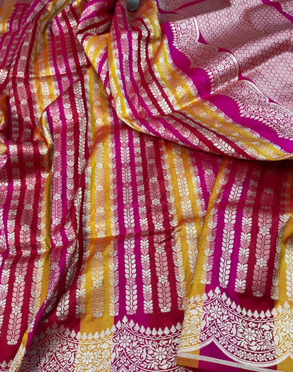 Banarasi Handloom Pure Katan  Cutwork Jangla Saree