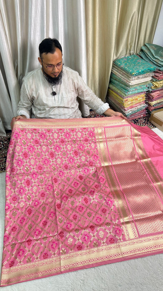 Semi Katan silks Ghadchola saree
