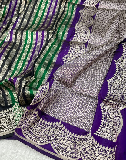 Banarasi Handloom Pure Katan  Cutwork Jangla Saree