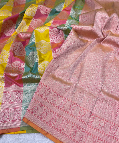 Banarasi Handloom Pure Katan  Cutwork Jangla Saree