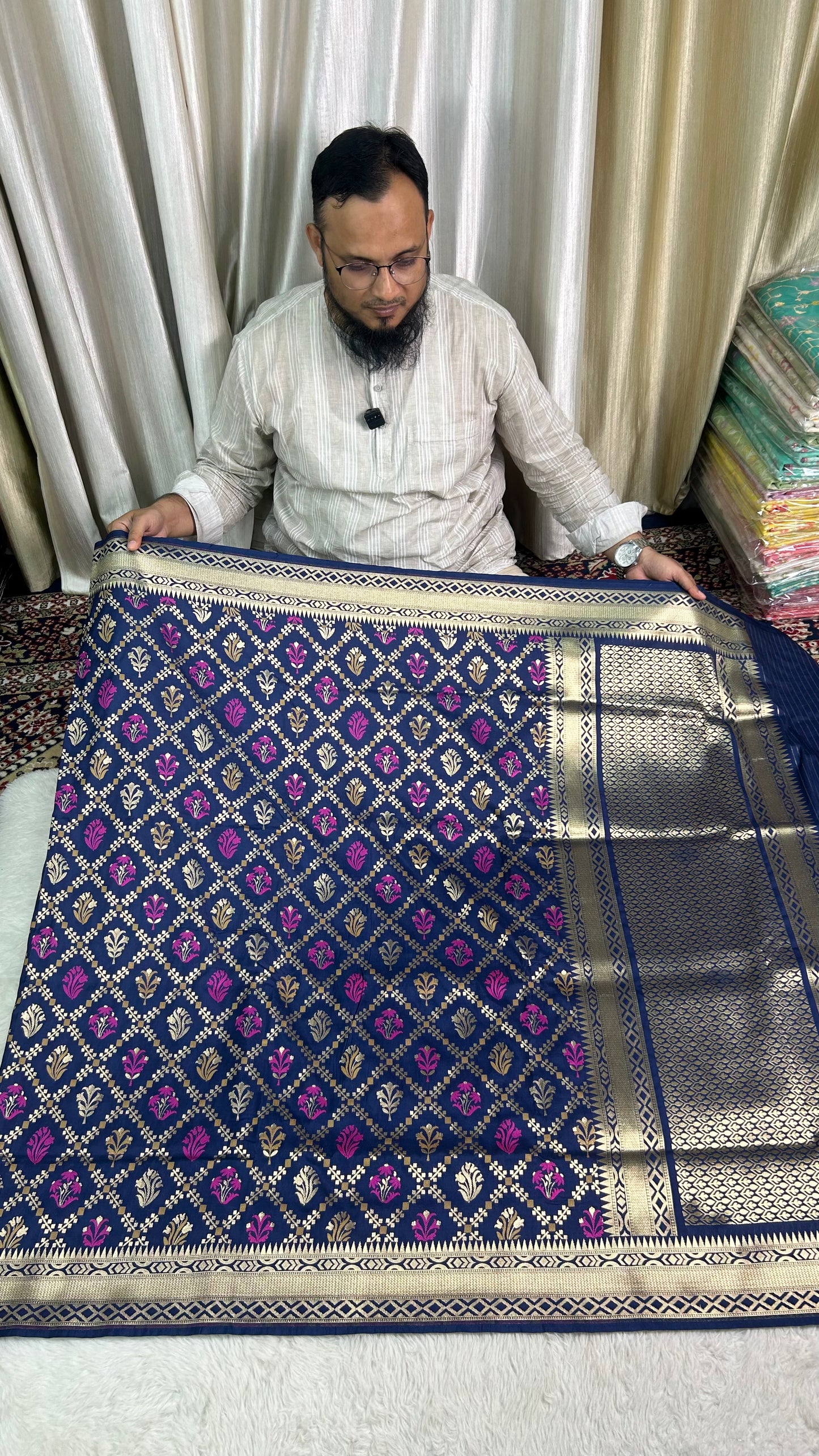 Semi Katan silks Ghadchola saree